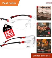 Safety Glasses Polycarbonate Clear Wraparound Anti-Fog Scratch-Resistant UV P...