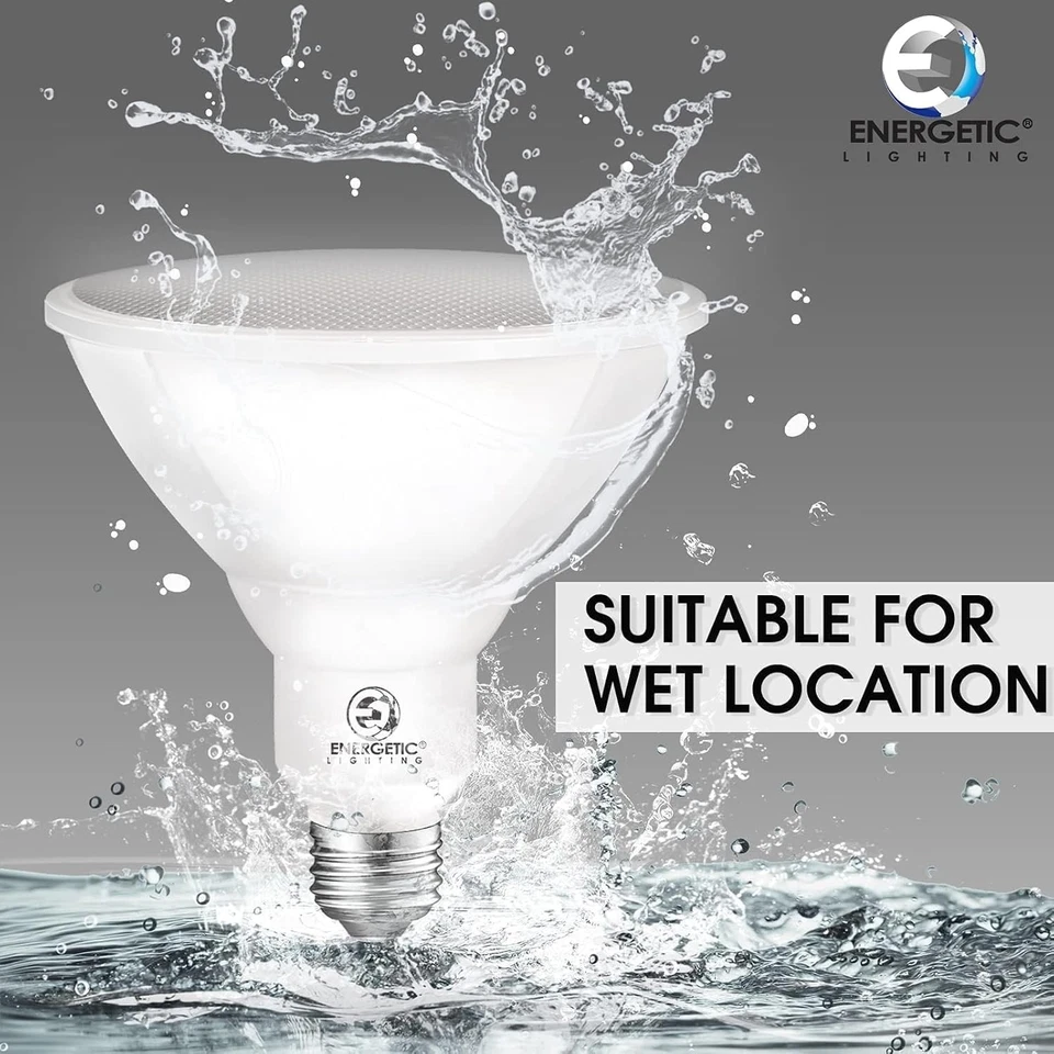 12 Pack PAR38 LED Outdoor Flood Light Bulb 2700K Soft White Dimmable E26 Base - Image 4 of 4