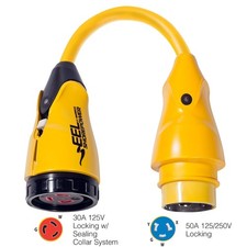 Marinco Tressé Adaptateur Jaune Eel 30A-125V Femelle X 50A-125/250V Mâle