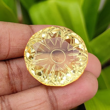 Natural 90.70 Ct With Certificate Brazilian Yellow Citrine Gemstone Curving Cut
