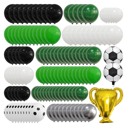 Green Football Trophy Balloons Metallic Silver Black Boys
