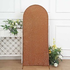 5 ft ANTIQUE GOLD Metallic Fitted Spandex Round Top Arch STAND COVER Party