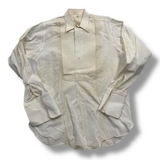 Vintage 40s 50s Lion Of Troy Pleated French Cuff Tuxedo Shirt Size 16.5