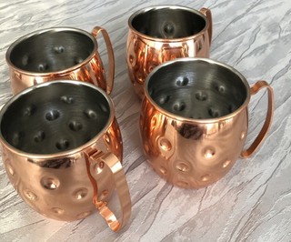 4 Stück Moscow Mule Kupfer Becher — Cocktailkrug Höhe 9 8 cm 8 cm Durchmesser