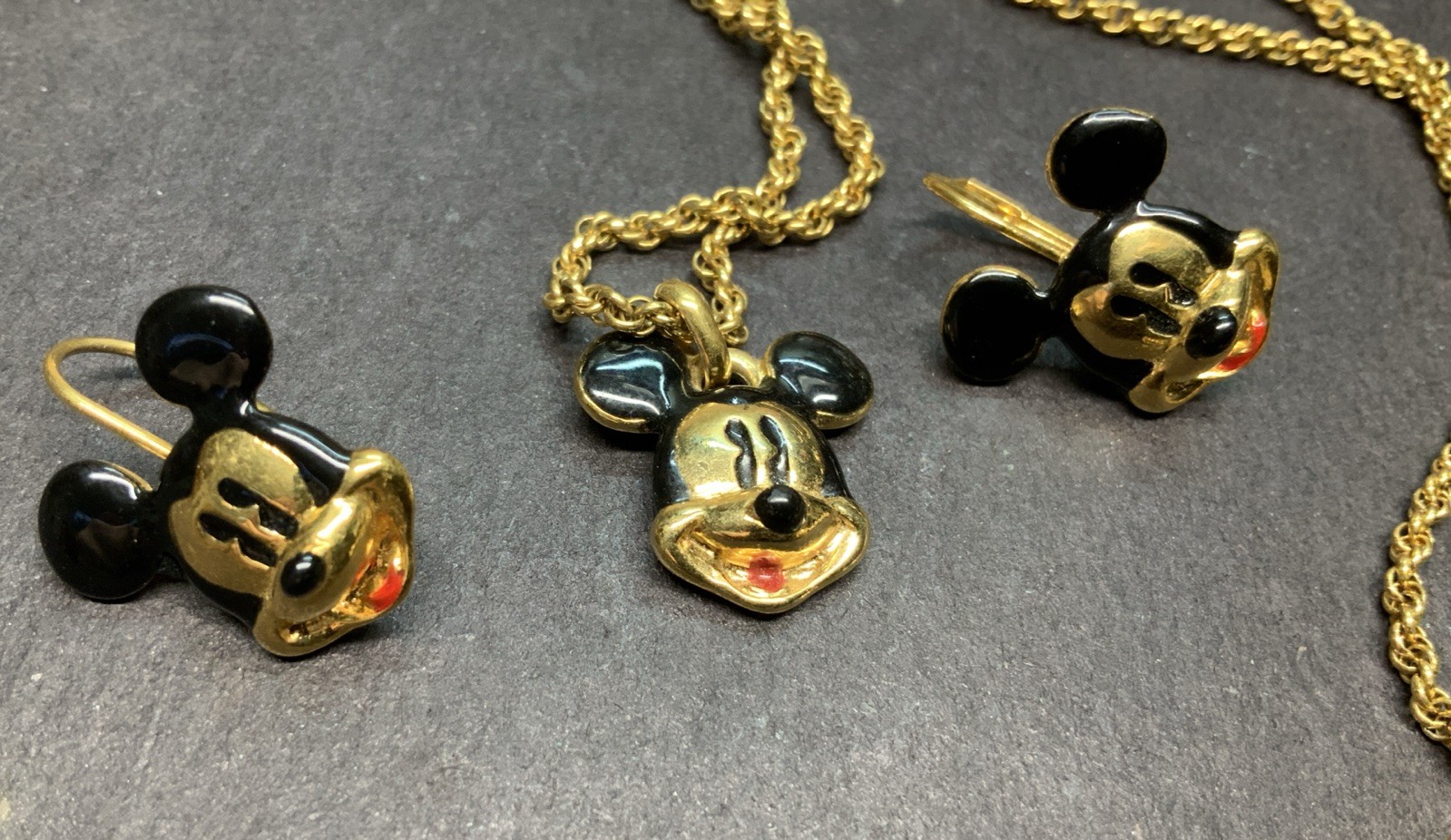Vintage Disney Napier Mickey Mouse Necklace/earring Set, 16 Inch