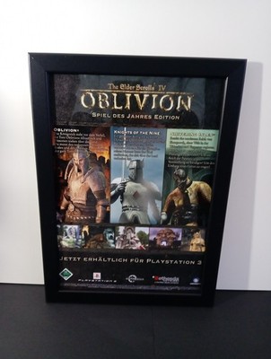 Rare The Elder Scrolls Oblivion VI  PS Werbeblatt Poster Gerahmt Ad Page Framed 