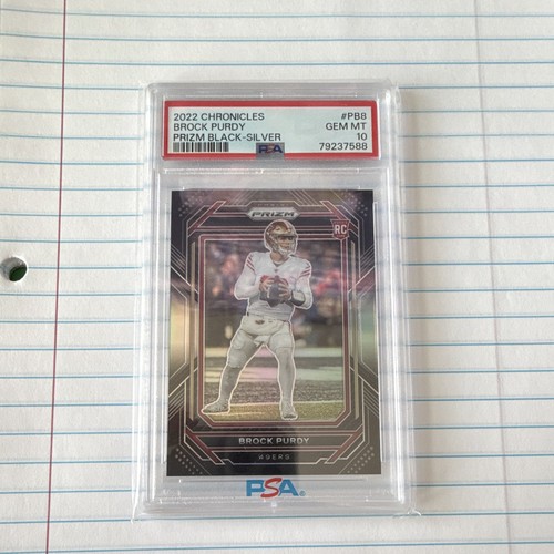 2022 Panini Chronicles Brock Purdy RC #PB-8 Silver Prizm Black PSA 10