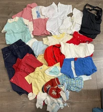 Large Lot of VTG 1950s 60s Baby and Toddler Boy Clothes - One-Piece Jeans Shirts
