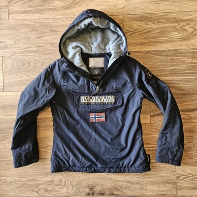 Napapijri Women's Winter Rainforest Jacket Hooded Anorak Taped Seams Size Medium