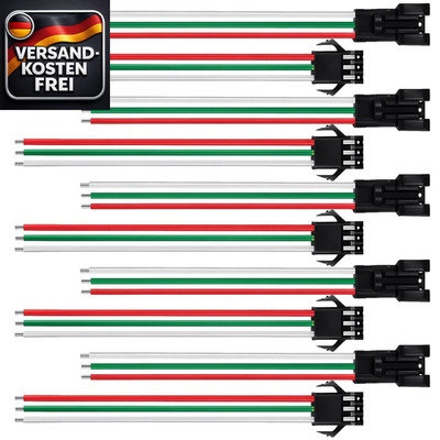 20 Paar JST SM 3-Pin Steckverbinder für LED-Streifen Kabelstecker Buchse 15 cm
