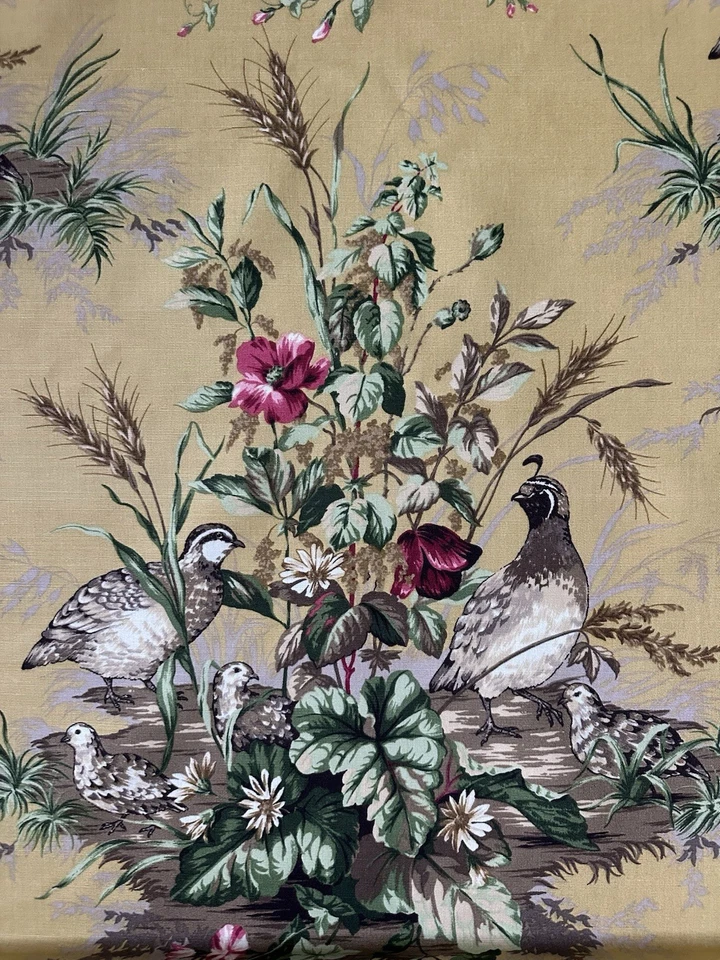 Scalamandre Curtain Fabric 'EDWIN'S COVEY Mustard 2 Yards Linen Blend - Image 2 of 4