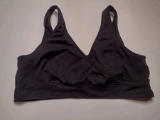 Auden Nursing Unlined Seamless Bra Large Black Wireless Wire Free EE