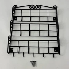 3-Tier Wrought Iron Wall Mounted Spice Rack with Screws