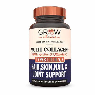 Grow Vitamin Multi Collagen+ Capsules WITH Biotin, Vitamin c, Hair, Skin, Nails