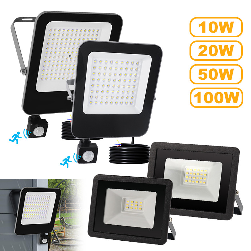 Inundador LED con Detector de Movimiento Foco Exterior Faro 10W 20W 30W 50W 100W
