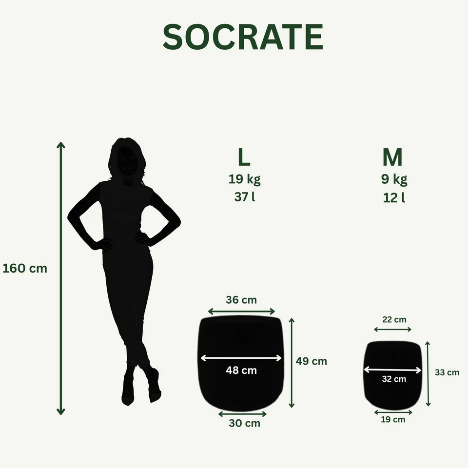 Naturkübel Blumentopf Pflanzkübel Keramik in Naturstein-Optik Türkis SOCRATE - Bild 3 von 3