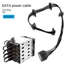 15Pin SATA/4PIN Power Supply Splitter Cable Hard Drive 1 Male To 5 Female D