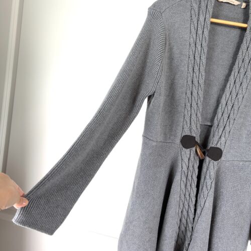 Soft Surroundings Women's Size XL Sweater Open Front Cardigan Gray Toggle Button - Picture 3 of 10