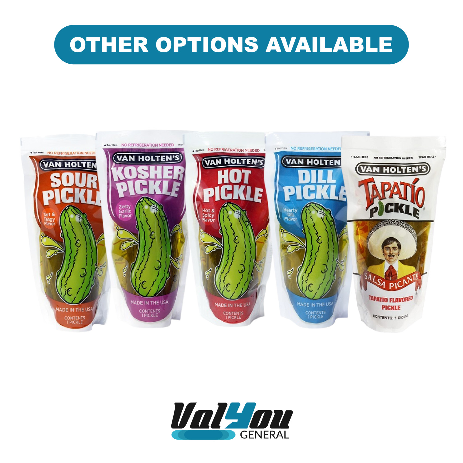 6x Pouches Van Holten's Jumbo Hearty Dill Grelly USA