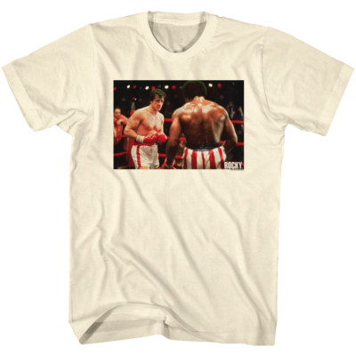 Rocky T-Shirt VS Apollo Creed In Ring Portrait Natural Tee