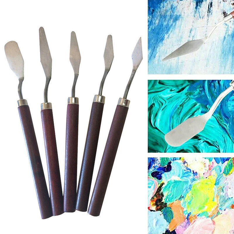 5X Painting Palette Spatula Oil Painting Knife Set Spatula Scraper Drawing Tools