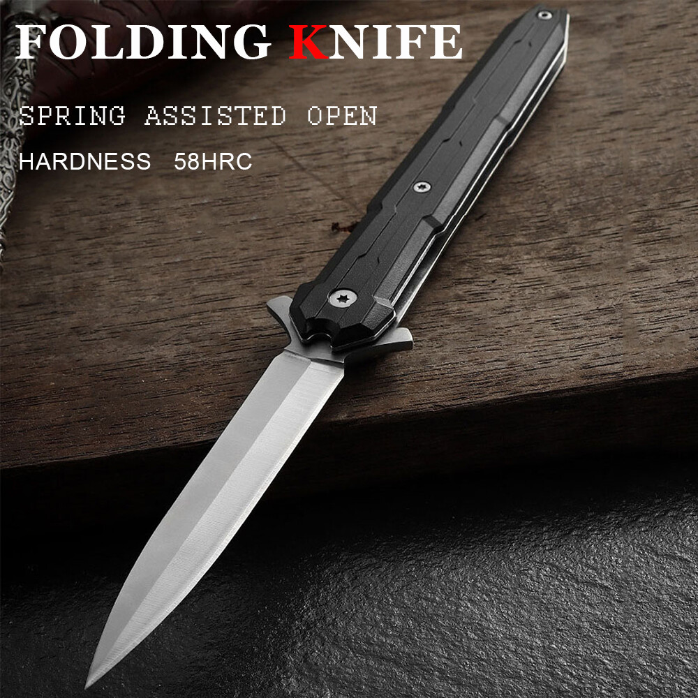 8.9" SPRING OPEN ASSISTED TACTICAL FOLDING POCKET KNIFE MILITARY FIXED BLADE