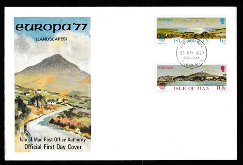 GB 1977, Isle of Man FDC EUROPA '77 with description