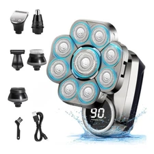 Men's Razor Rotary Waterproof Electric Shaver Cordless Bald Head Trimmer Wet Dry