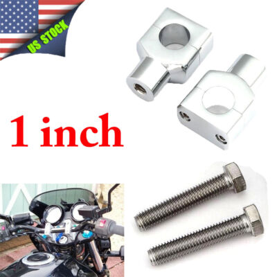 2pcs 1'' Chrome Motorcycle Handlebar Risers for Harley Sportster Softail Dyna