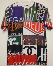 Twenty Six T-Shirt Expensive High End Watch Brands Logos All Over Print