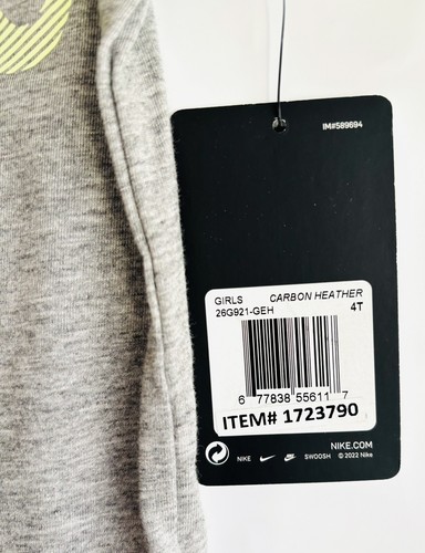 Nike Tee kid's Girl’s T-Shirt Gray Short Sleeve top Size 4T - Picture 2 of 4