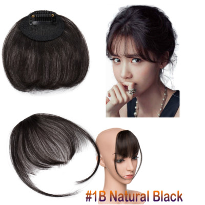 Neat/Thin Air Wispy Bangs Clip In Real Remy Human Hair Front Hairpiece Fringe US