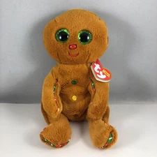 Ty Beanie Baby Bellies - CRISPIN the Christmas Gingerbread Man (6 Inch) NEW 2022