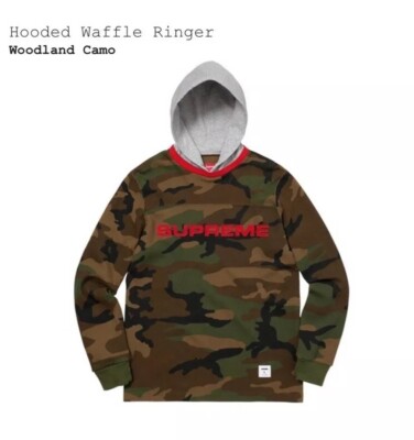 トップス Supreme Hooded Waffle Ringer camo Supreme Hooded Waffle Ringer Woodland Camo Men's - FW17 - US