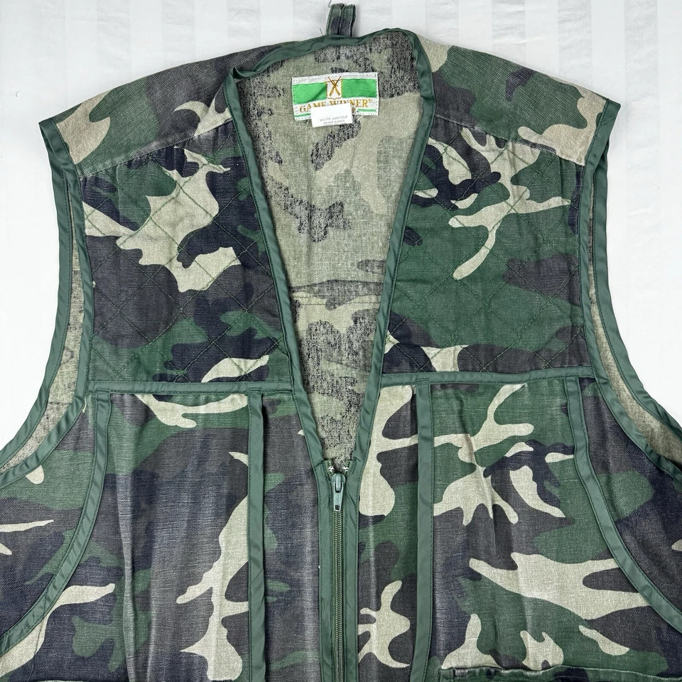 Vintage Game Winner Vest Mens Large Camouflage Woodland Camo Game Hunting - Image 3 of 4