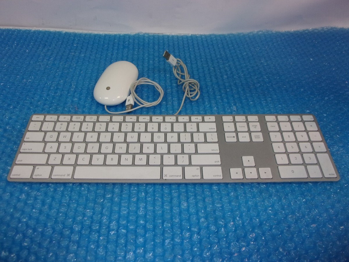 Apple White Aluminum USB Wired Keyboard A1243 and Apple wired