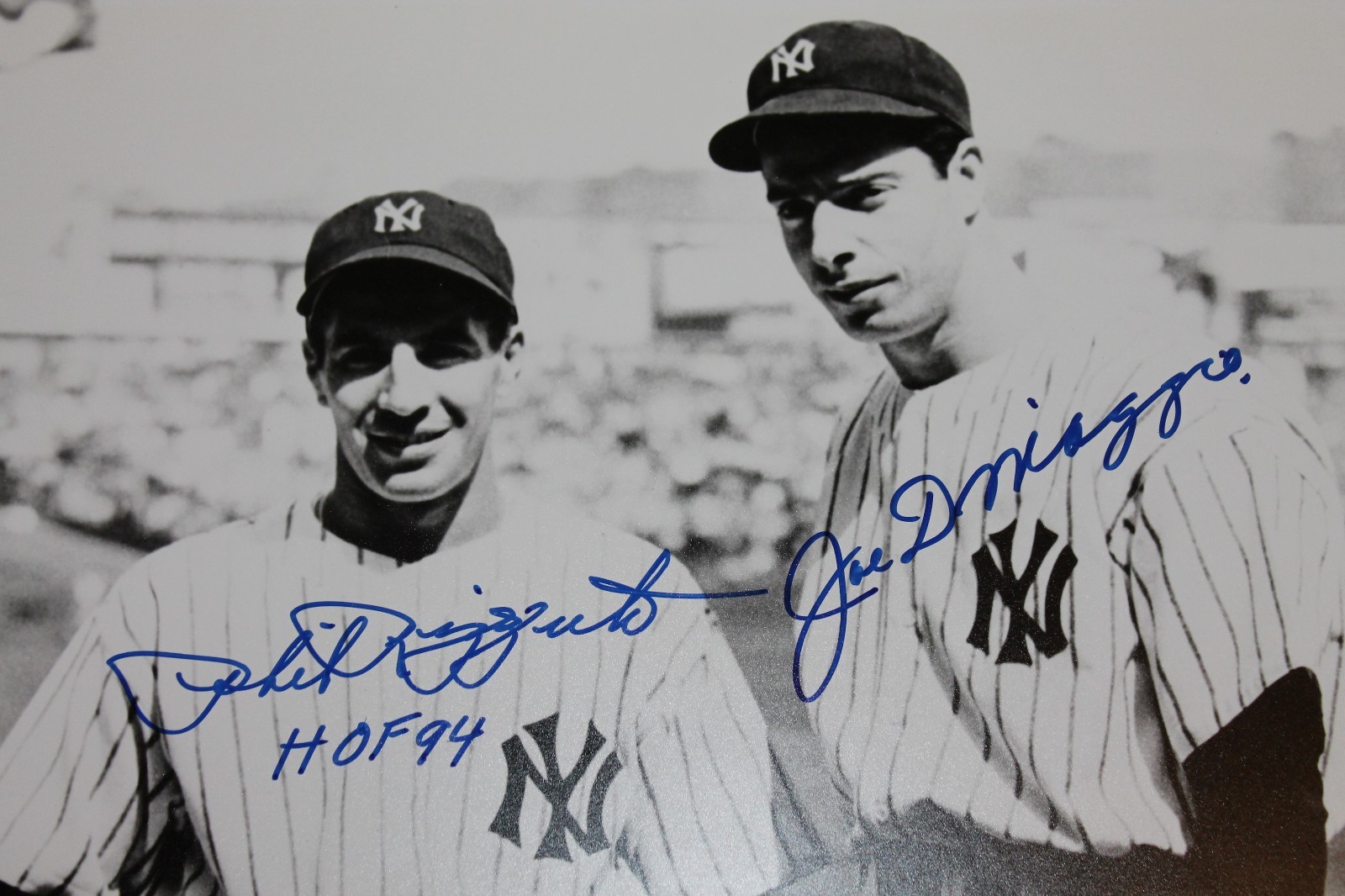 JOE DIMAGGIO AND PHIL RIZZUTO INSC. 