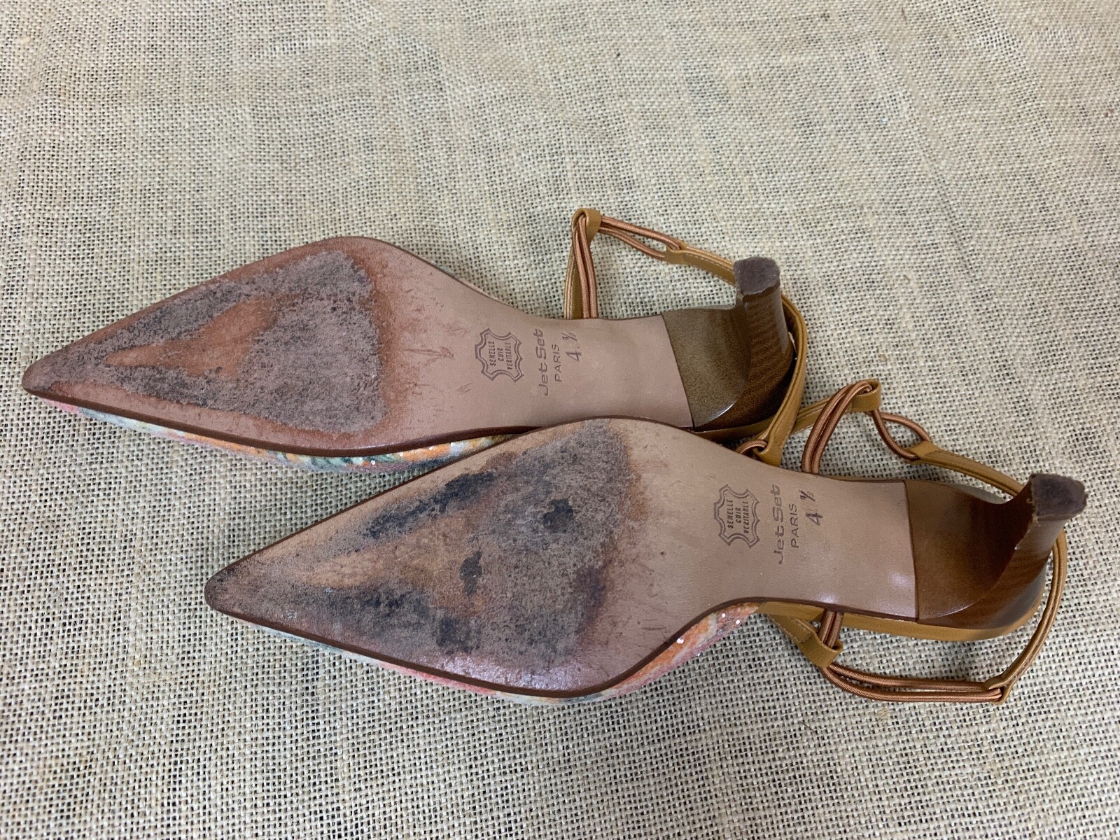 JET SET Paris Orange Paillett Sparkley Slingback Shoe… Gem