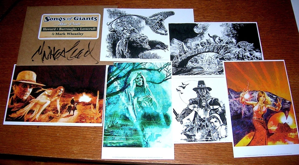 Songs of Giants Poetry Pulp HP Lovecraft Robert E Howard Signed AP Drawing RARE - Image 3 of 4