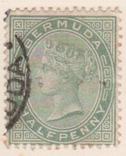 (F193-62) 1864-98 Bermuda 1/2d green QVIC stamp (BL)