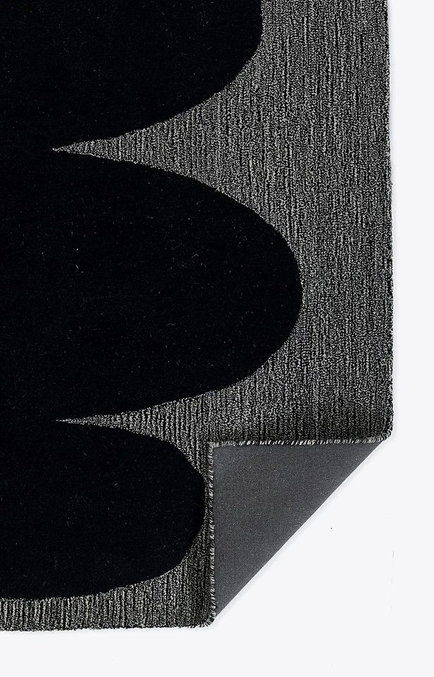 Alfombra de lana Momeni Simba con respaldo de algodón y látex, negra, 3'6" X 5'6" Foto 3 de 4