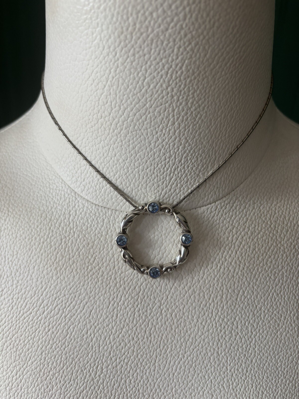 Brighton Blue Rhinestones Necklace Gateway Slider Pendant Birthstone ...