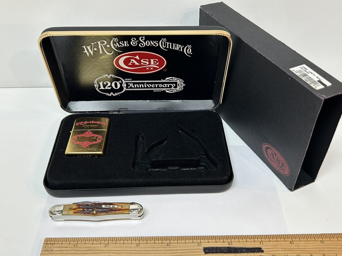 CASE XX ZIPPO SCROLLED 120 ANNIV RED STAG WHITTLER R5308 WH POCKET