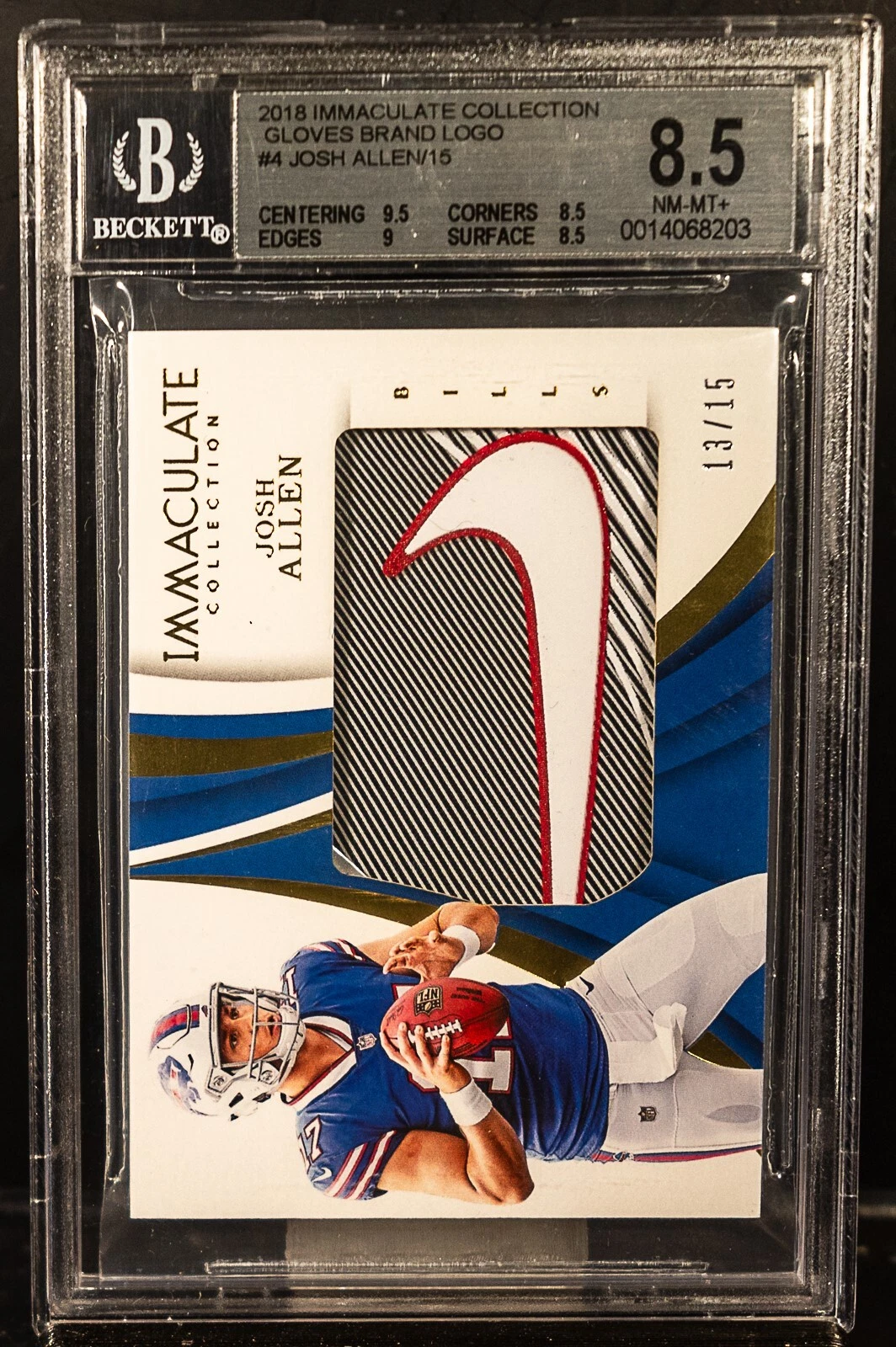 Josh Allen Panini Immaculate Collection Immaculate Gloves Brand Logo #GL4 Base