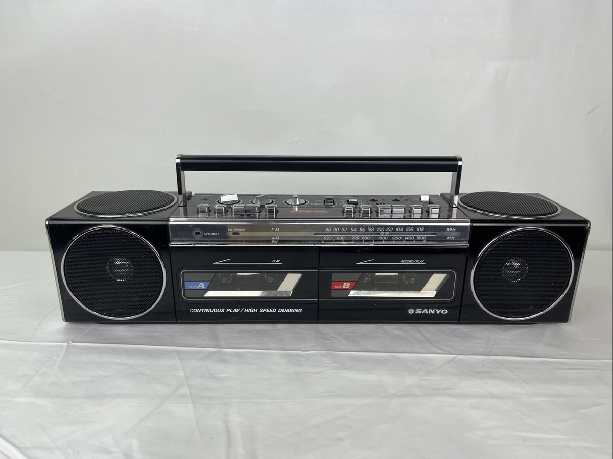 RARE Vintage SANYO M-W800 Dual Cassette Mini Boombox - Tested