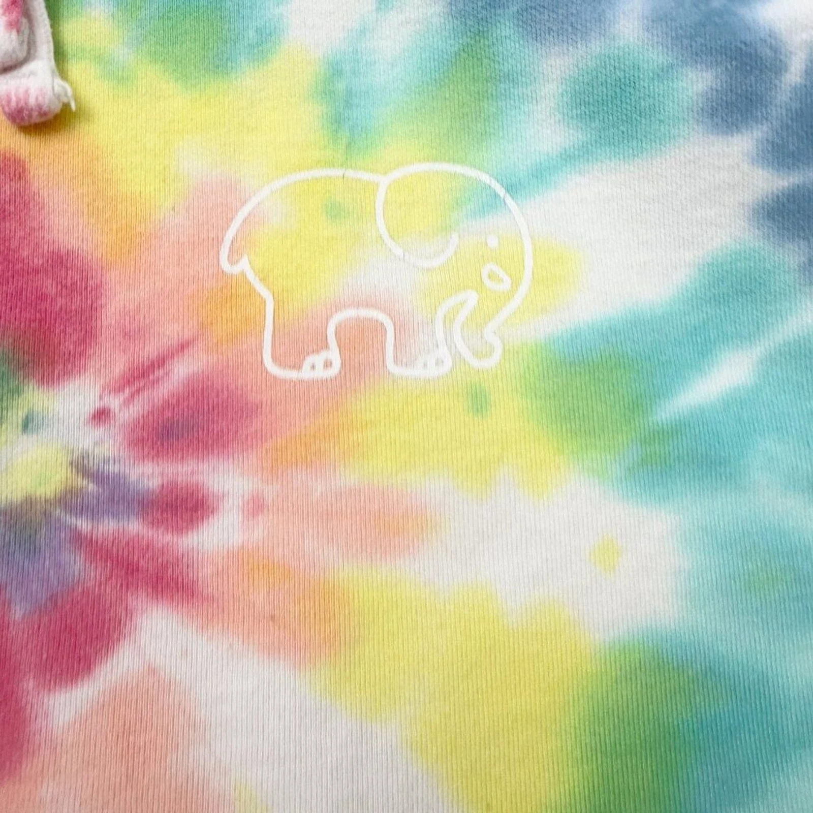 OFF WHITE Felpa donna avorio Ella tie dye oversize con cappuccio multicolore taglia media