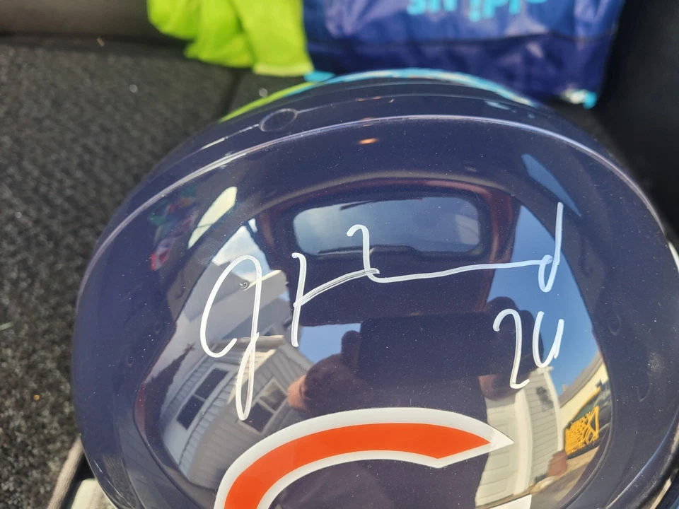 Chicago Bears Talla Completa Jordan Howard Autografiado Firmado Casco Swartz Certificado de Autenticidad Foto 2 de 4