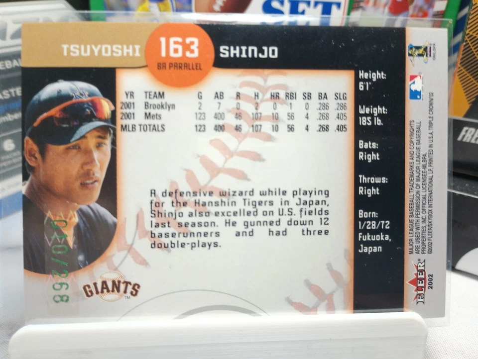 2002 Fleer Triple Crown Batting Average Green Foil /268 #163 Tsuyoshi Shinjo - Imagem 3 de 4