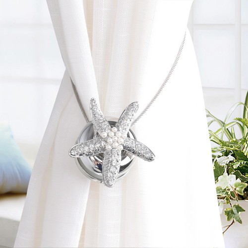Novelty Starfish Curtain Tiebacks Voile Tie Backs Buckle Clips Holdback