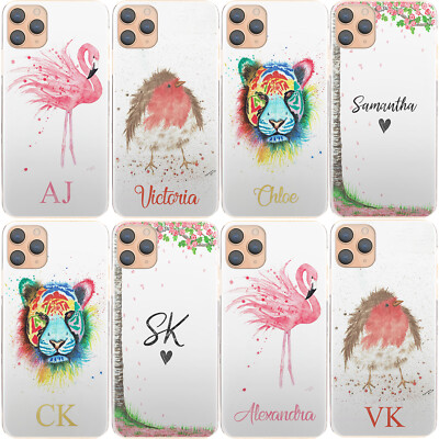 Personalisierte Handyhülle Initialen für Samsung A Flamingo Hardcover